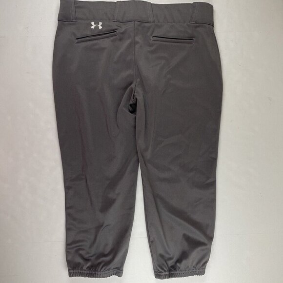 Under ARmour Baseball Pants Adult Size XL Gray Cropped Softball Knickers - Picture 2 of 9